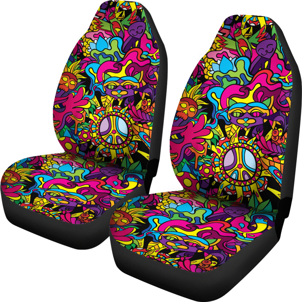 Trippy Print Design LKS304 Car Seat Covers