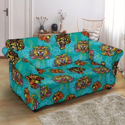 Tattoo Tiger Head Print Design LKS304 Loveseat Couch Slipcover