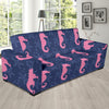 SeaHorse Pink Pattern Print Design 02 Sofa Slipcover