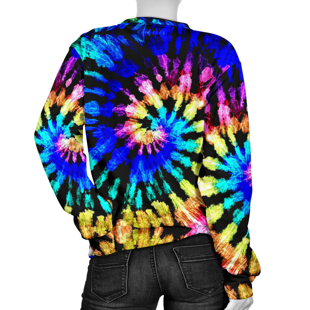 Tie Dye Rainbow Design Print Women Long Sleeve Sweatshirt