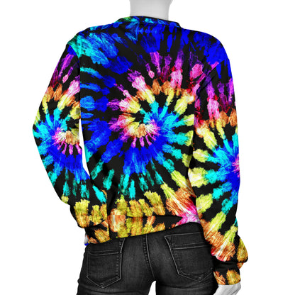Tie Dye Rainbow Design Print Women Long Sleeve Sweatshirt