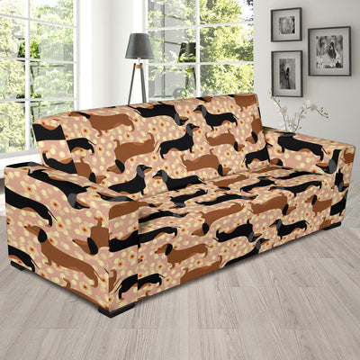 Dachshund Pattern Print Design 011 Sofa Slipcover