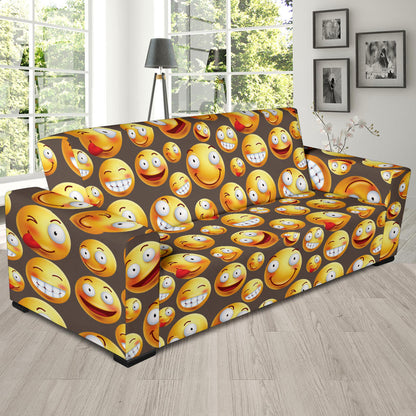Smiley Face Emoji Print Design LKS303 Sofa Slipcover