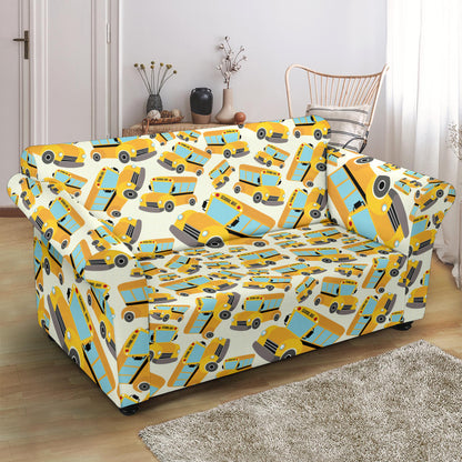 School Bus Print Design LKS301 Loveseat Couch Slipcover