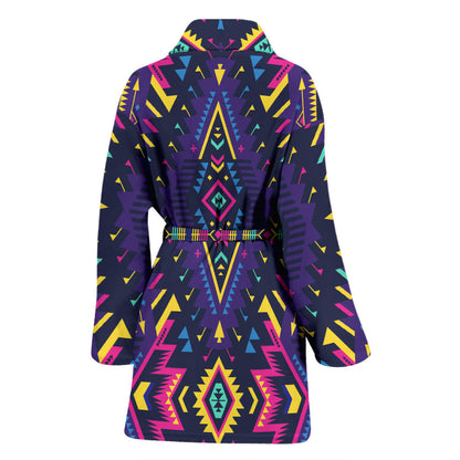 Aztec Pattern Print Design 07 Women Bathrobe