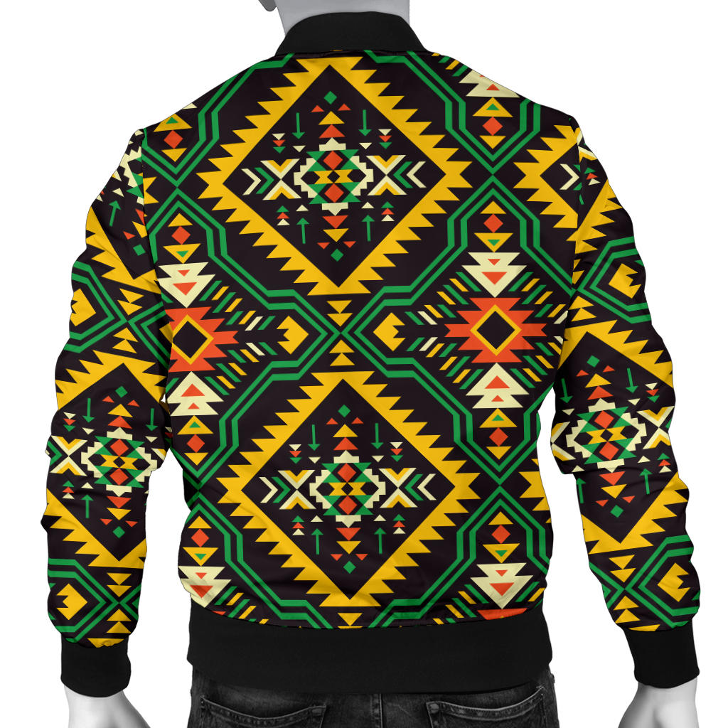 Kente Green Design African Print Men Bomber Jacket