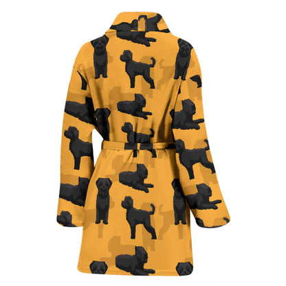 Bouviers des Flandres Pattern Print Design 01 Women Bathrobe