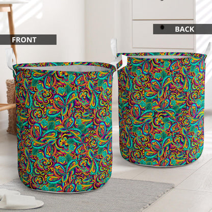 Psychedelic Trippy Floral Design Laundry Basket