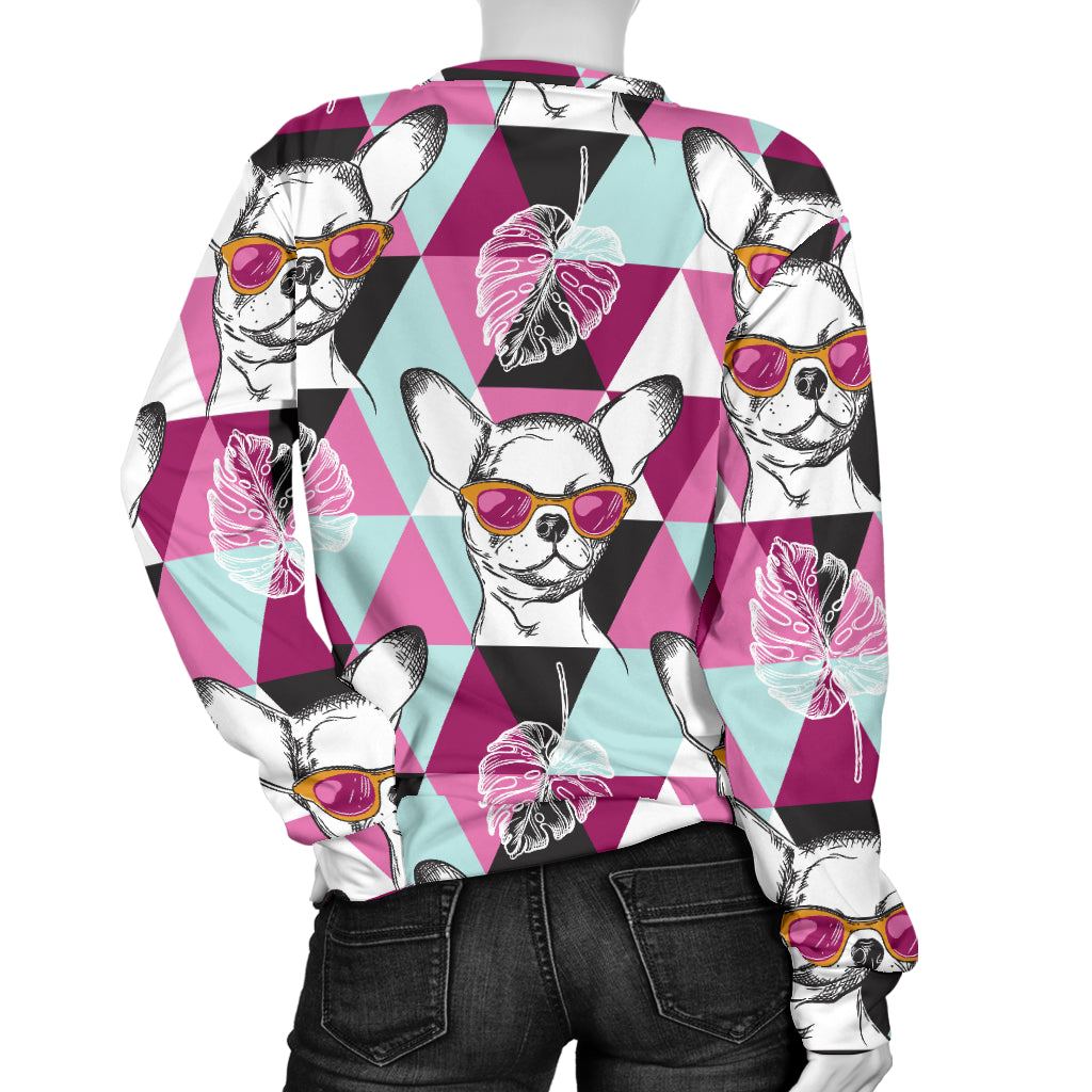 Chihuahua Cute Triangle Pattern Women Long Sleeve Sweatshirt