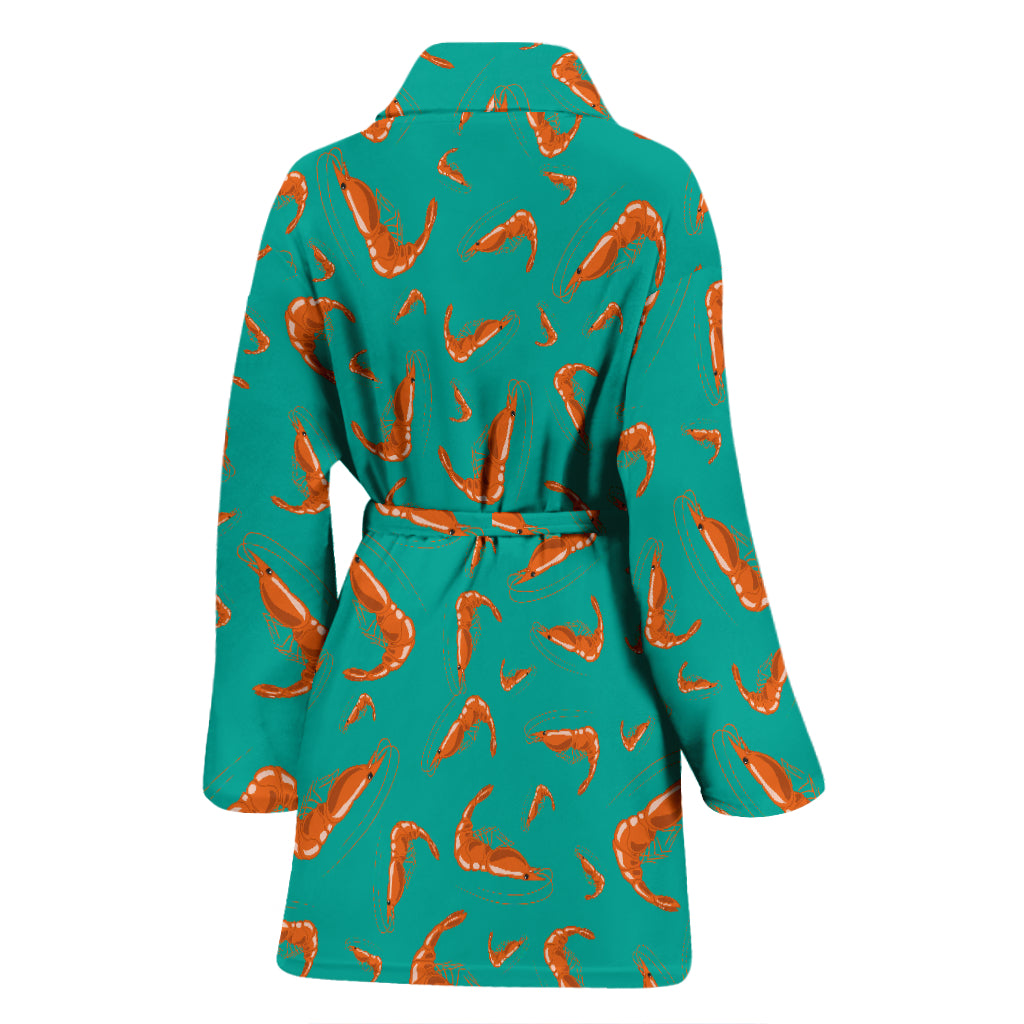 Shrimp Print Design LKS301 Women Bathrobe