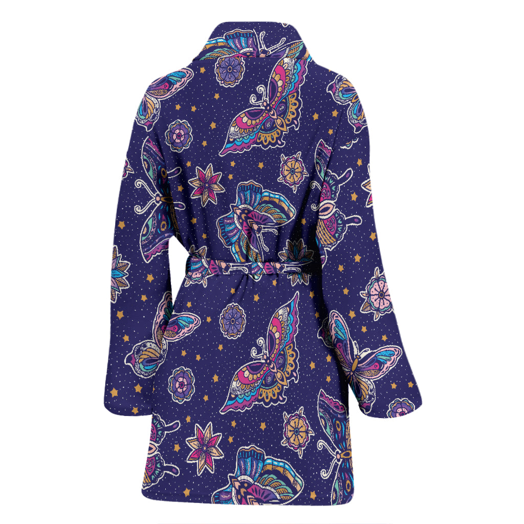 Butterfly Print Design LKS303 Women Bathrobe