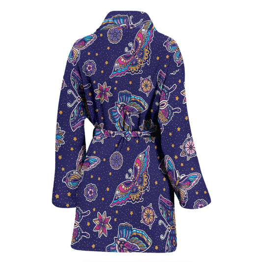 Butterfly Print Design LKS303 Women Bathrobe