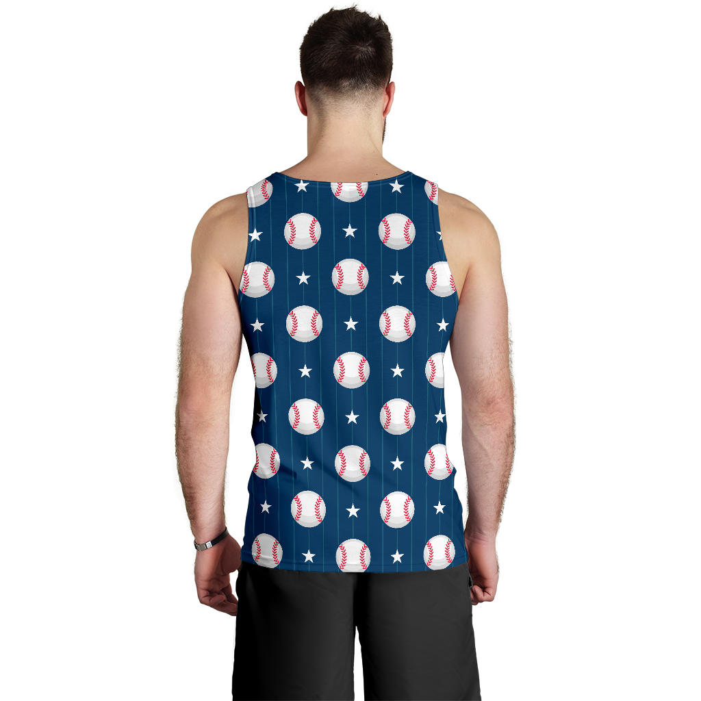 Baseball Star Print Pattern Men Tank Top