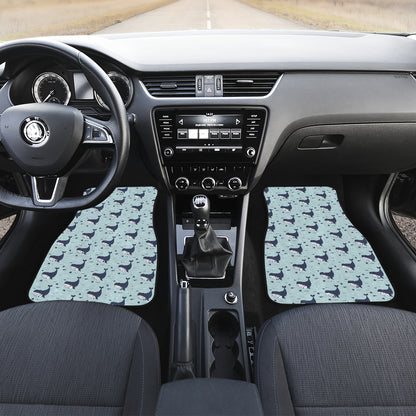 Whale Cute Design Themed Print Car Floor Mats Front Back