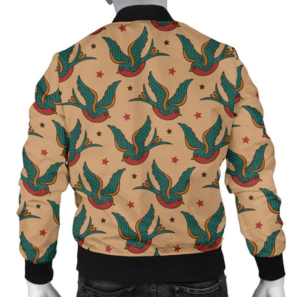 Old School Tattoo Swallow Design Men Bomber Jacket