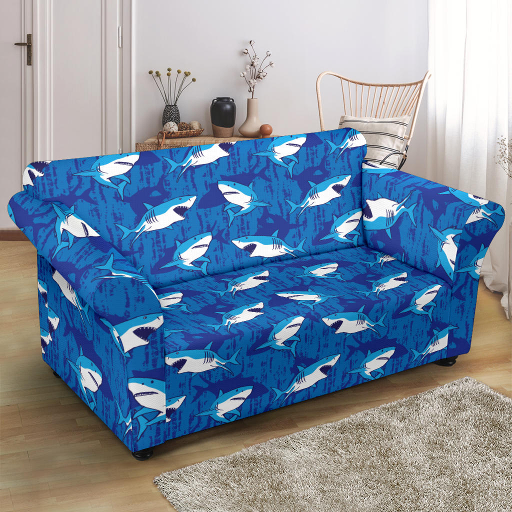 Shark Print Design LKS308 Loveseat Couch Slipcover