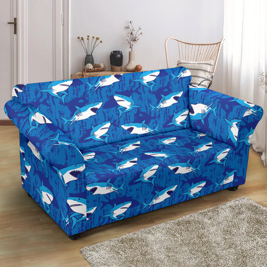Shark Print Design LKS308 Loveseat Couch Slipcover