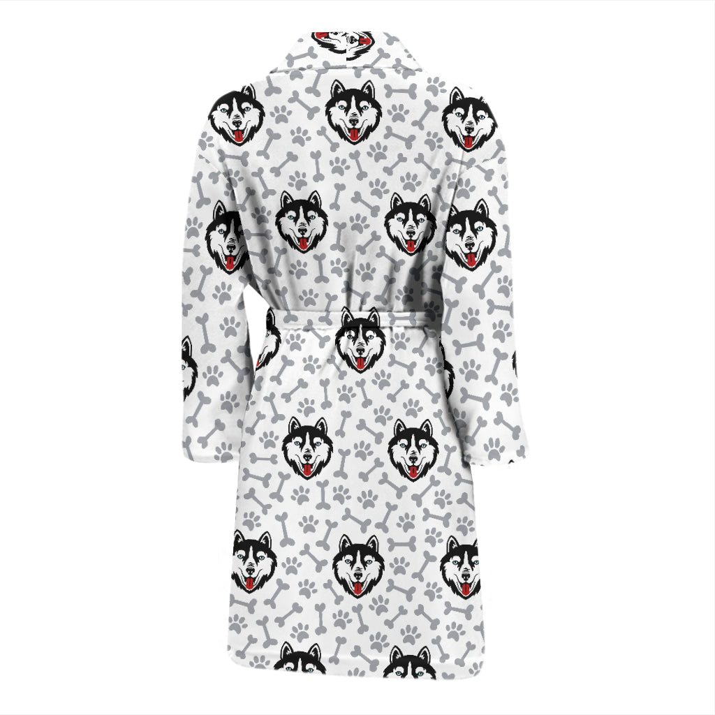 Siberian Huskies Print Design LKS305 Men Bathrobe