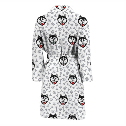 Siberian Huskies Print Design LKS305 Men Bathrobe