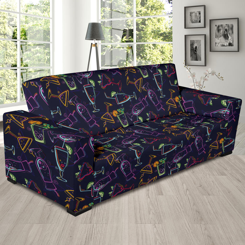 Cocktail Pattern Print Design 04 Sofa Slipcover