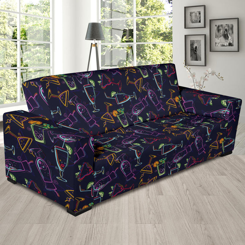 Cocktail Pattern Print Design 04 Sofa Slipcover