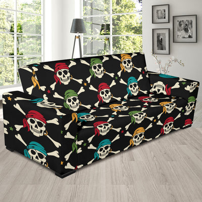 Pirate Pattern Print Design A01 Sofa Slipcover