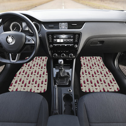 Wine Bottle Pattern Print Car Floor Mats Front Back