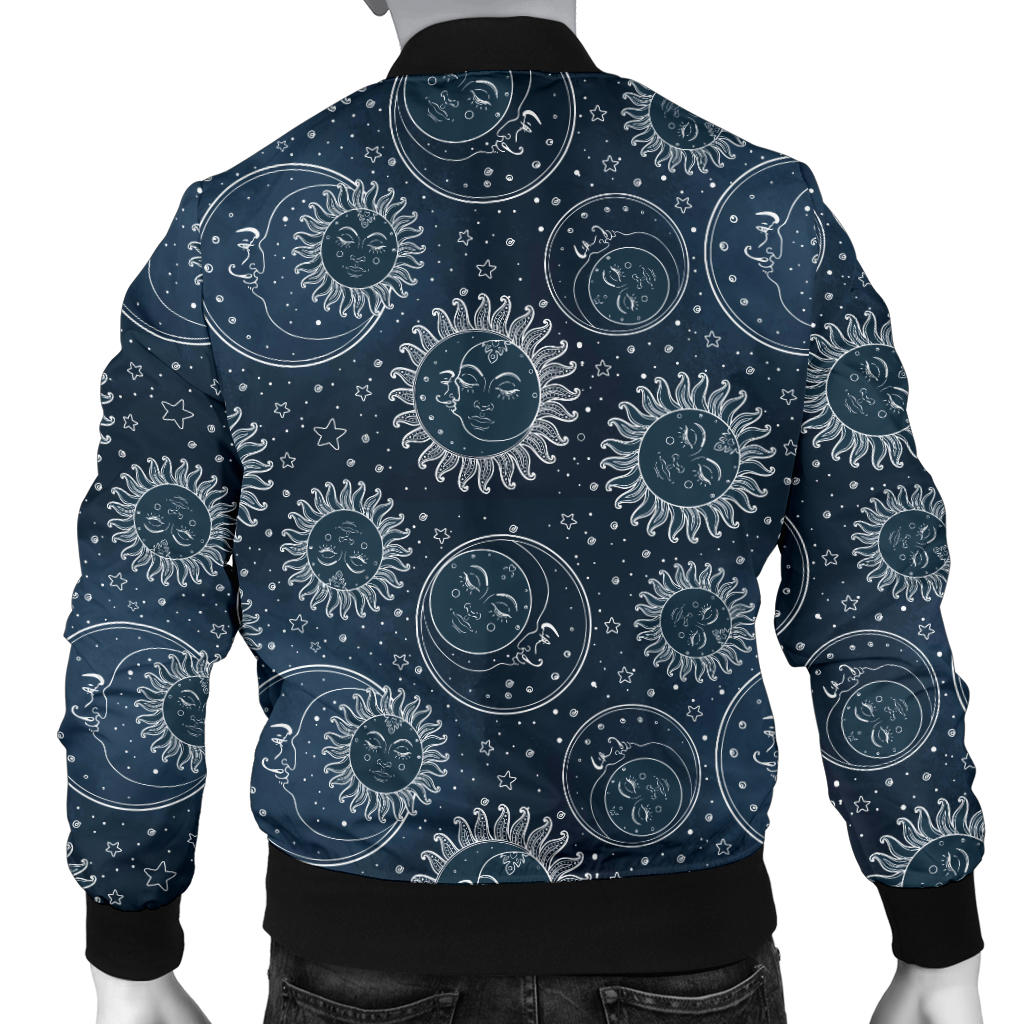 Sun Moon Tattoo Design Themed Print Men Bomber Jacket