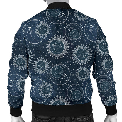 Sun Moon Tattoo Design Themed Print Men Bomber Jacket