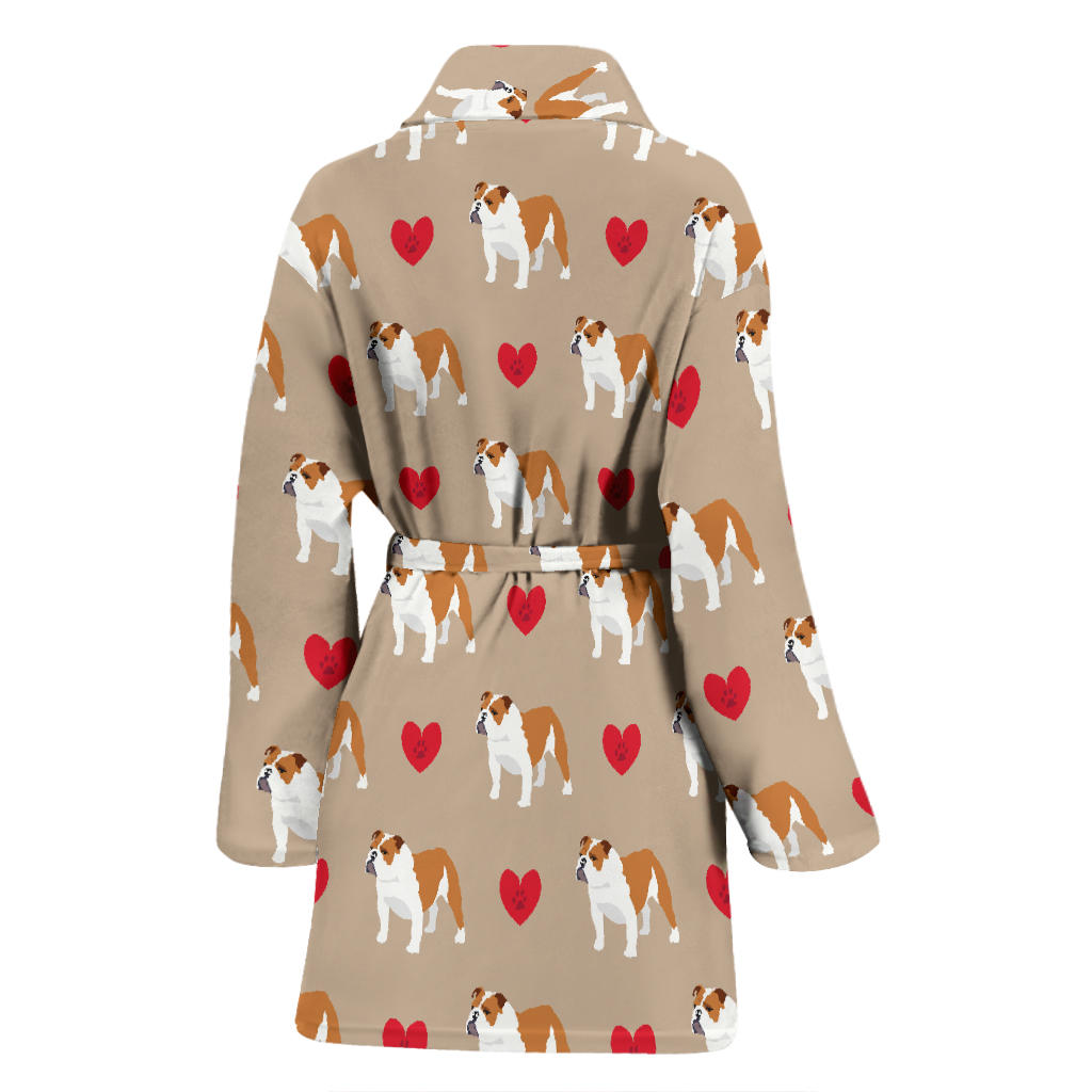 Bulldogs Pattern Print Design 02 Women Bathrobe