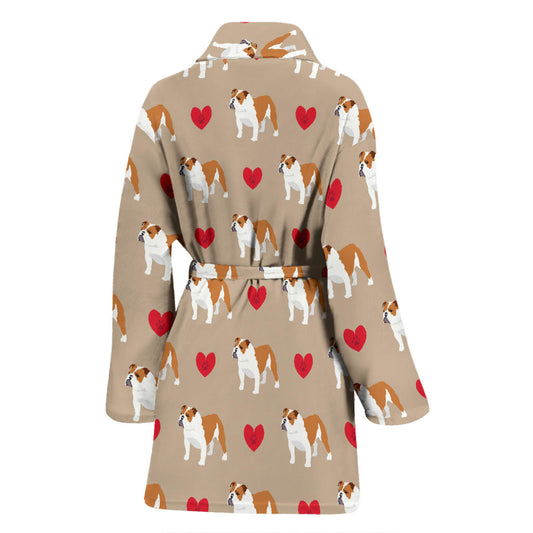 Bulldogs Pattern Print Design 02 Women Bathrobe