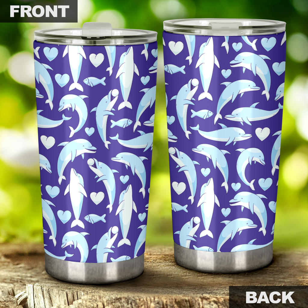 Dolphin Smile Print Pattern Tumbler