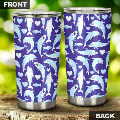 Dolphin Smile Print Pattern Tumbler