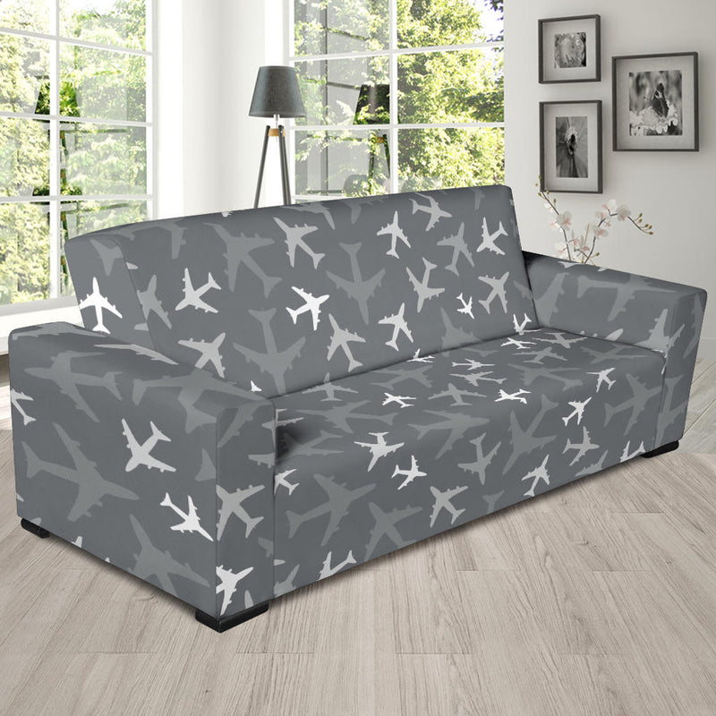 Airplane Pattern Print Design 02 Sofa Slipcover