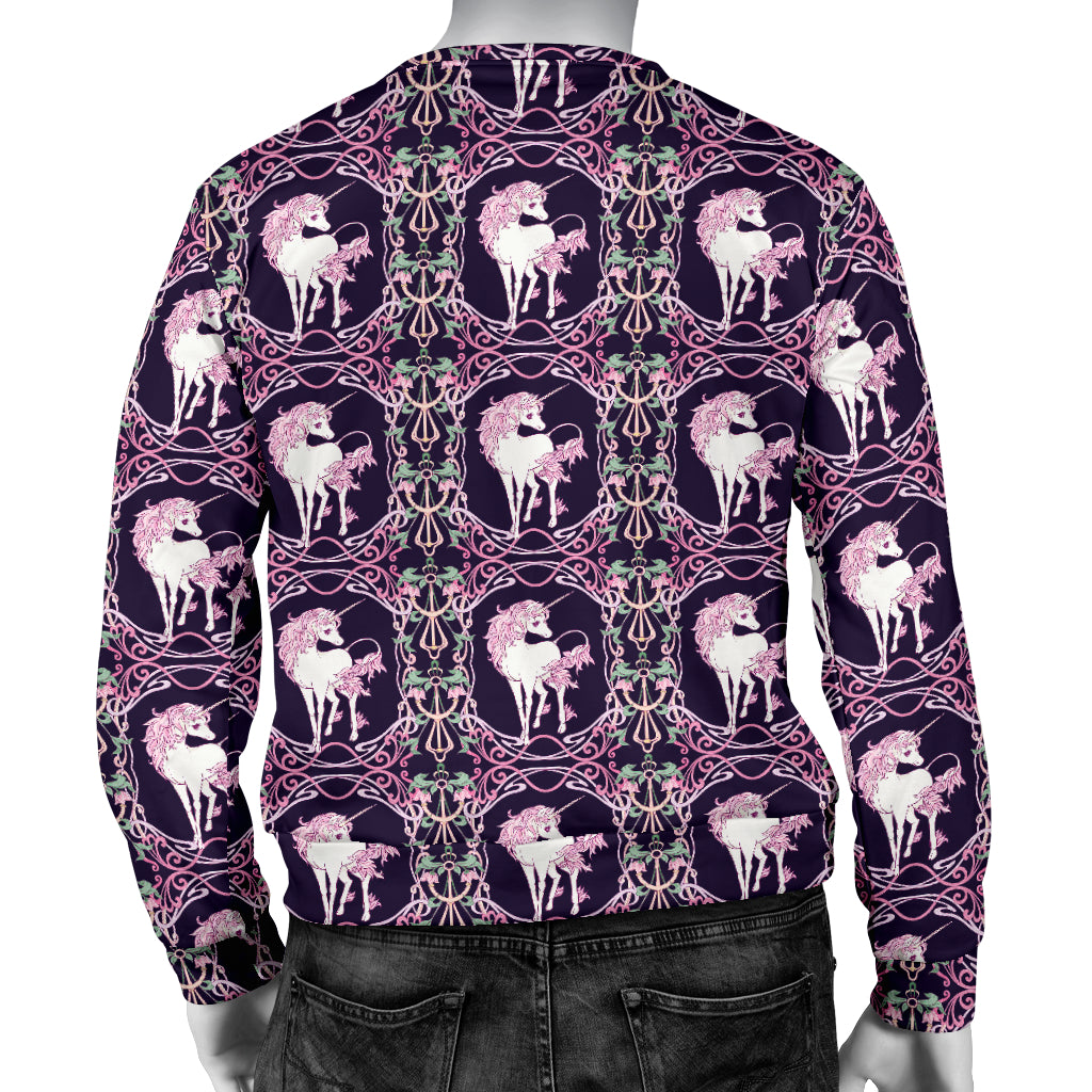 Unicorn Fantastic Flower Men Long Sleeve Sweatshirt