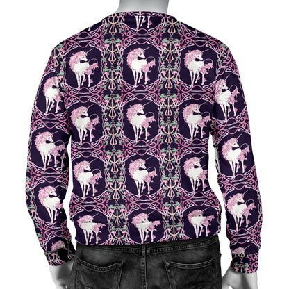 Unicorn Fantastic Flower Men Long Sleeve Sweatshirt