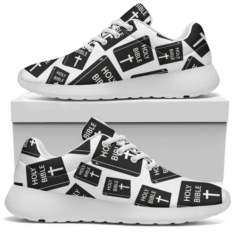 Christian Holy Bible Book Pattern Sport Sneakers White