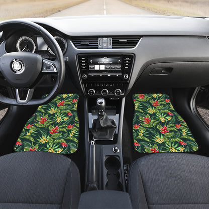 Tropical Folower Red Heliconia Print Car Floor Mats Front Back