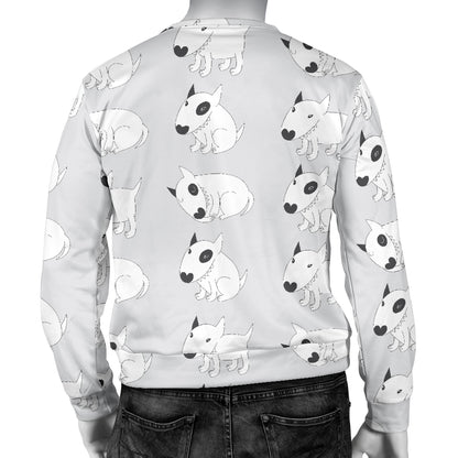 Bull Terrier hand draw Print Pattern Men Long Sleeve Sweatshirt