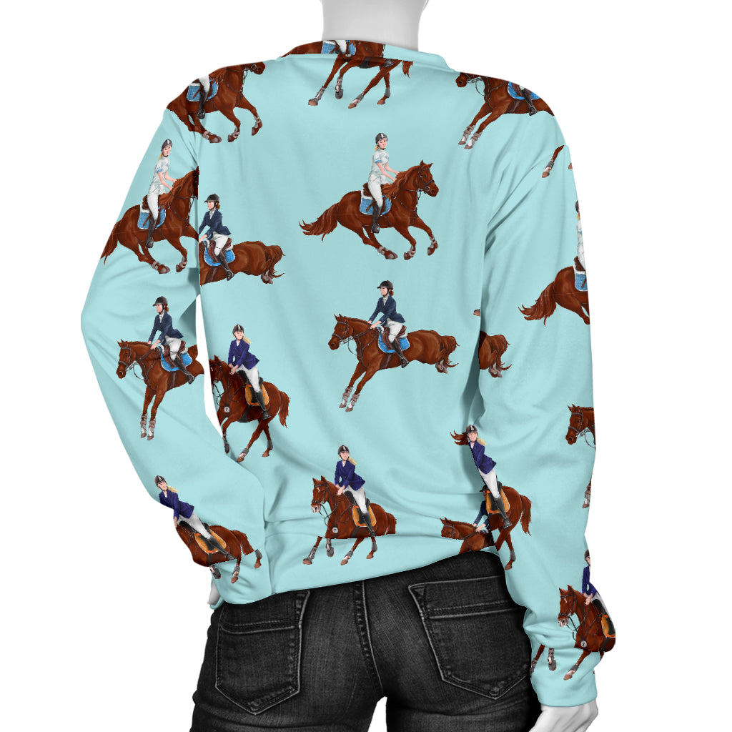 Equestrian Horse Riding Women Long Sleeve Sweatshirt