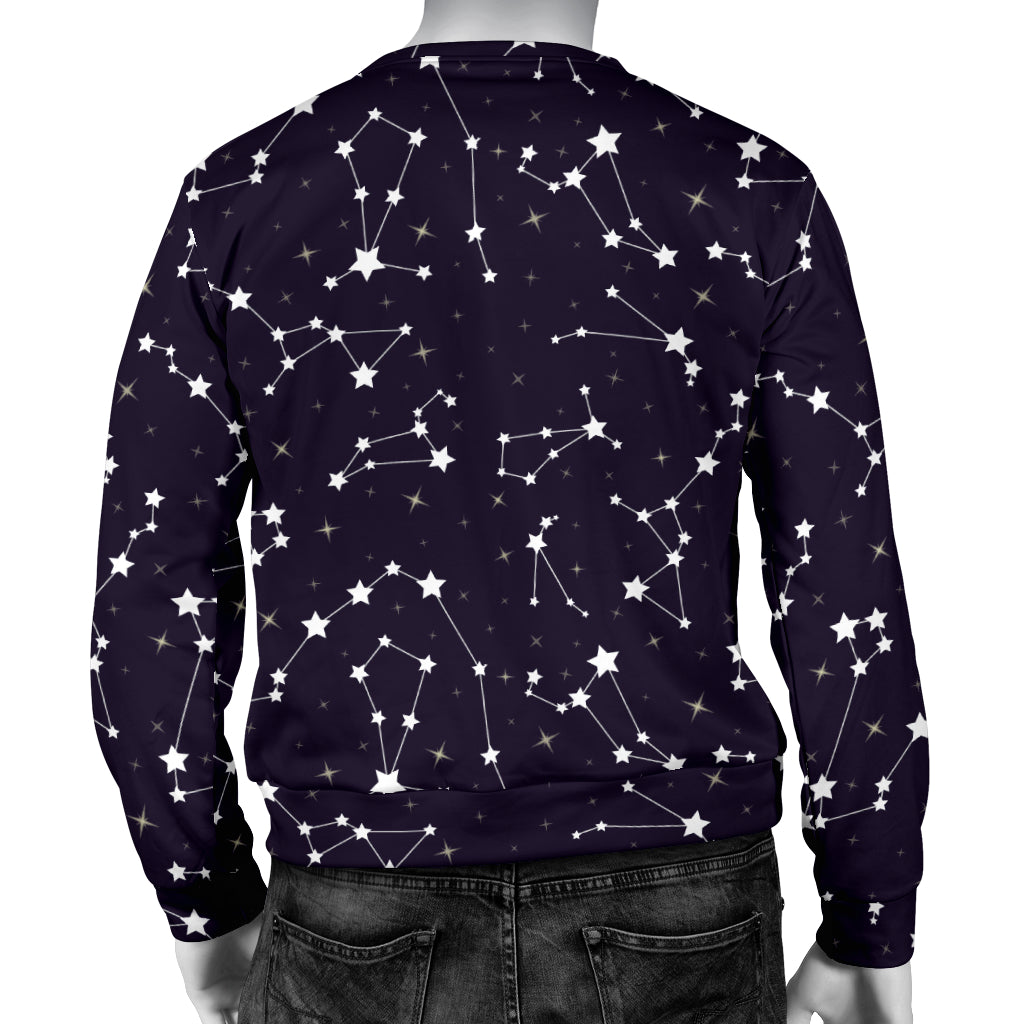 Zodiac Star Pattern Design Print Men Long Sleeve Sweatshirt