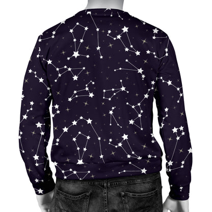 Zodiac Star Pattern Design Print Men Long Sleeve Sweatshirt