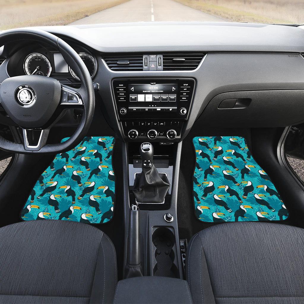 Toucan Parrot Pattern Print Car Floor Mats Front Back