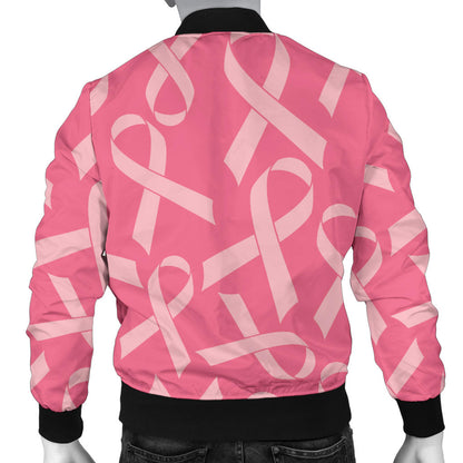 Breast Cancer Awareness Themed Men Bomber Jacket