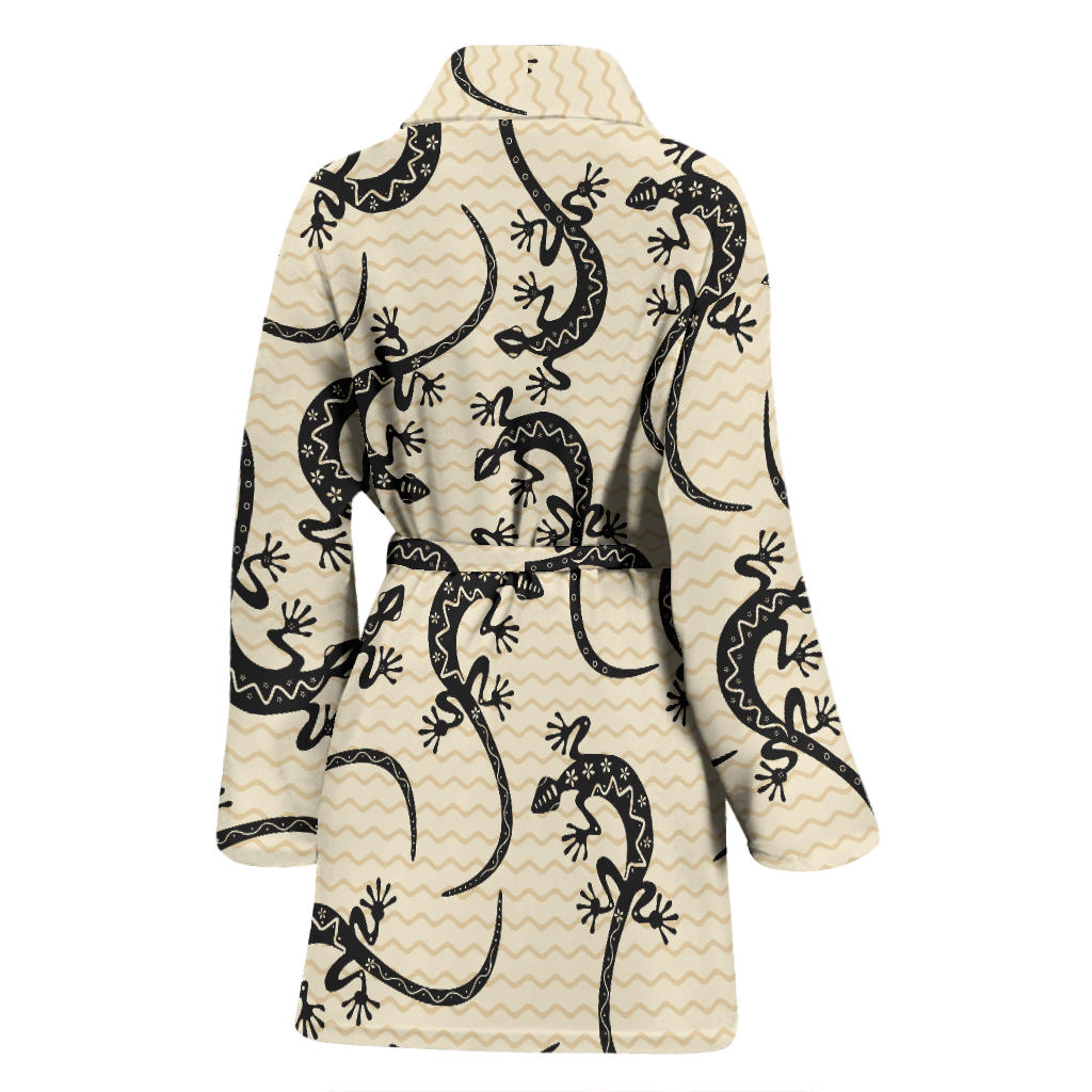 lizard Pattern Print Design 02 Women Bathrobe