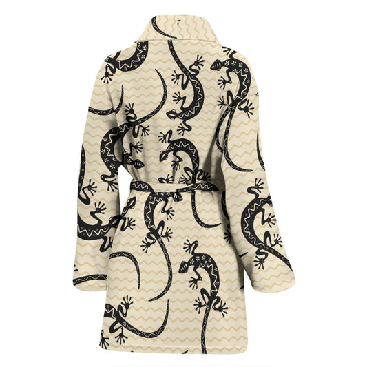 lizard Pattern Print Design 02 Women Bathrobe