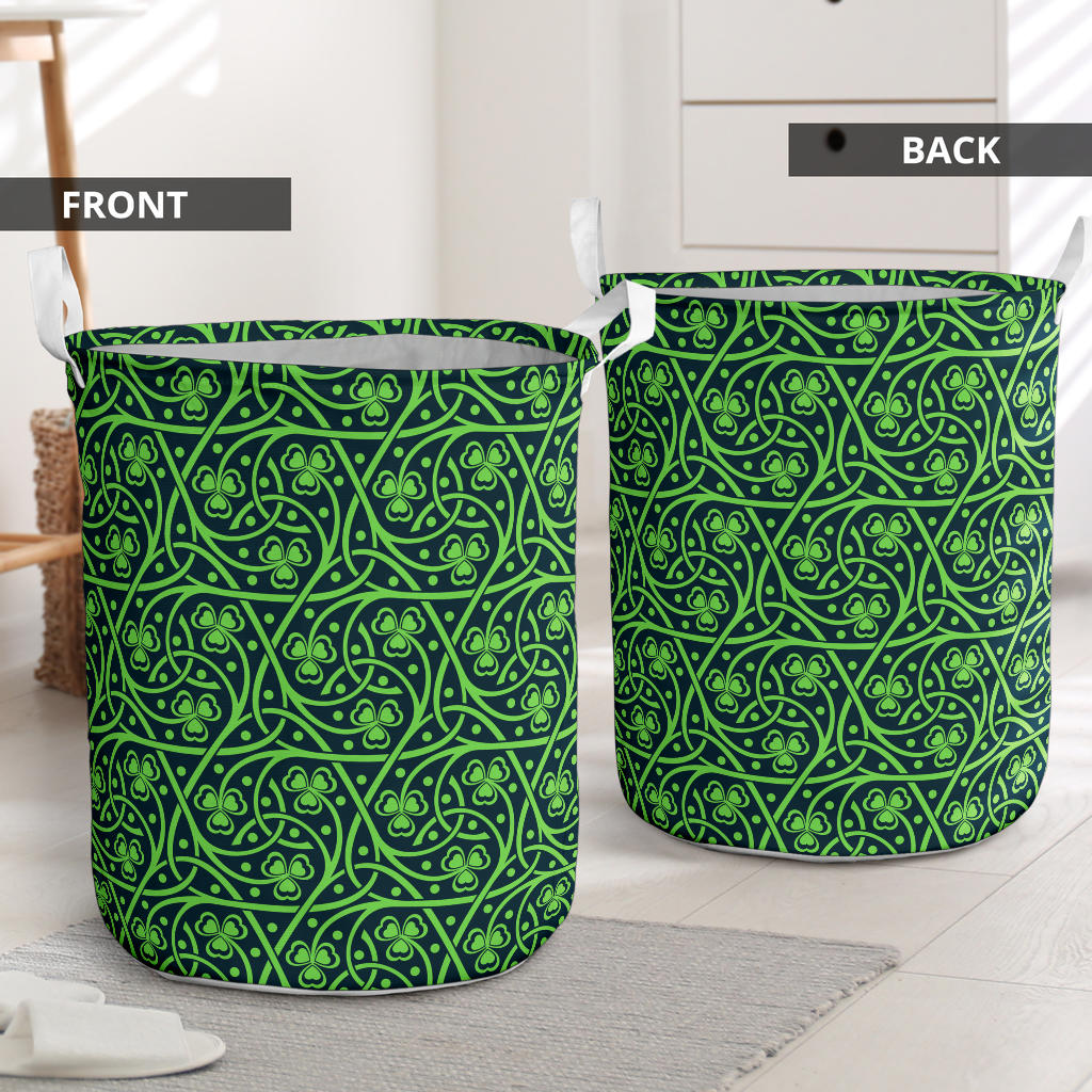 Shamrock Themed Print Laundry Basket