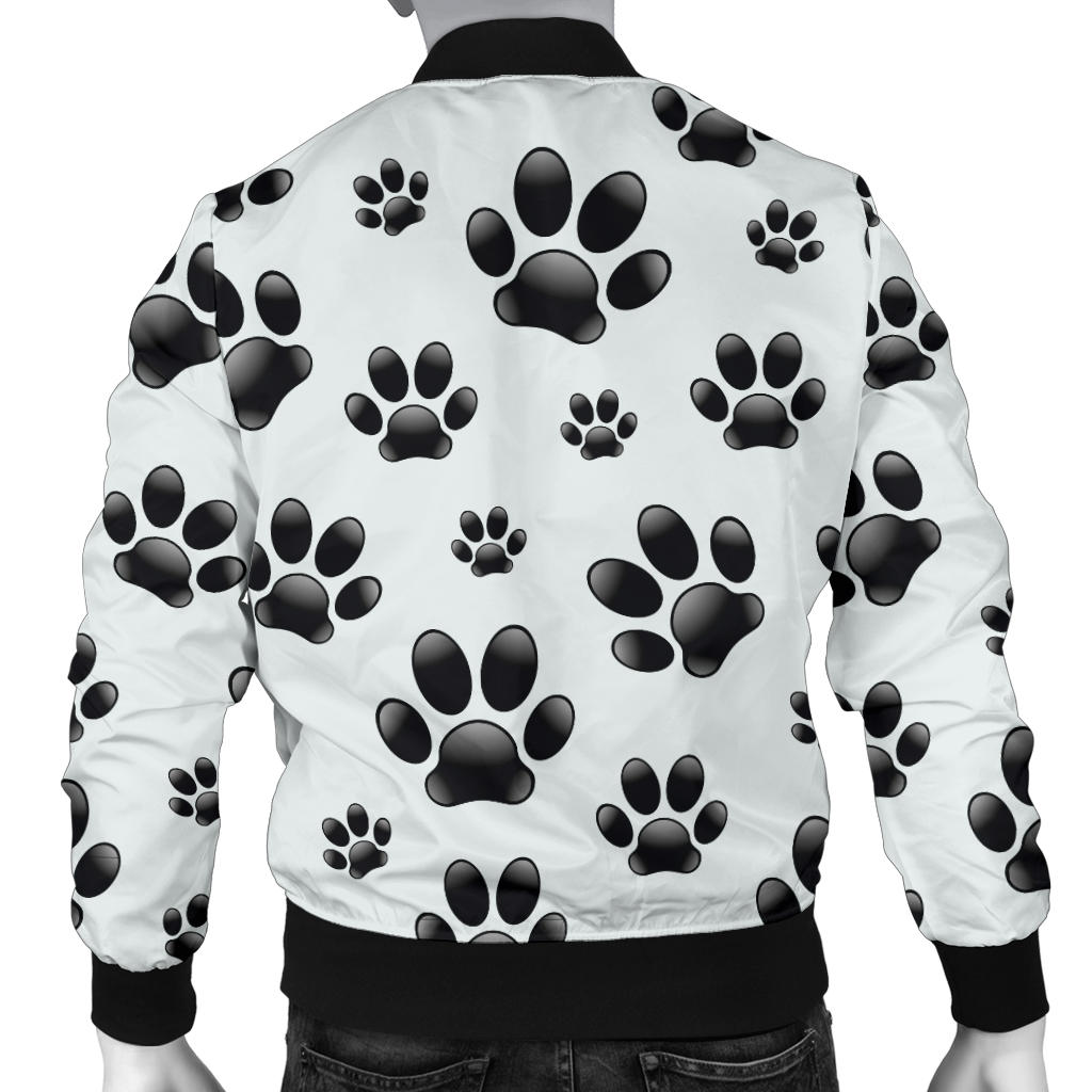 Paw Themed Print Men Bomber Jacket