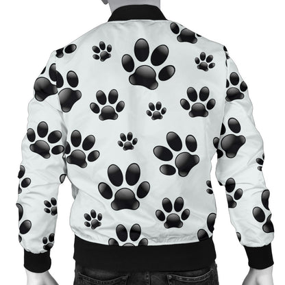 Paw Themed Print Men Bomber Jacket