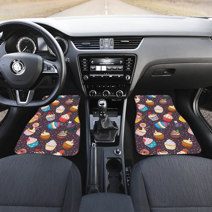 Cupcakes Party Print Pattern Car Floor Mats Front Back